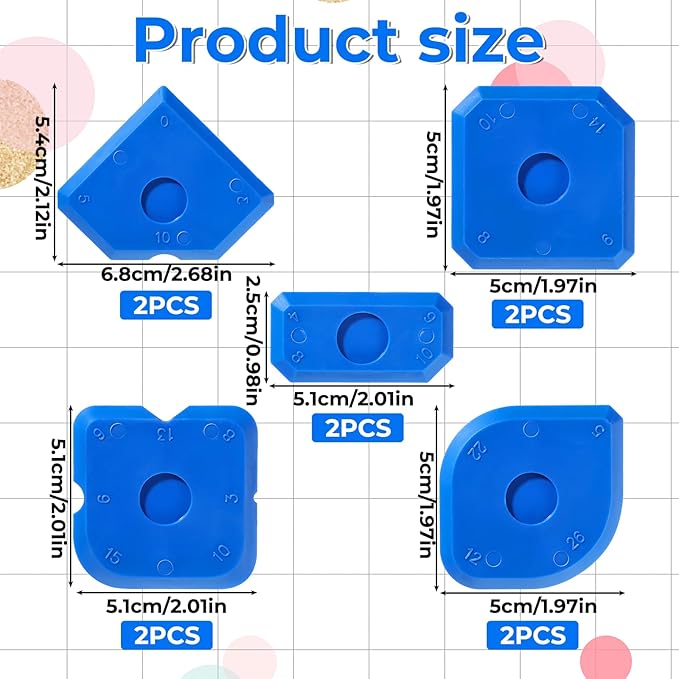 Giantree 10 Pcs Silicone Caulking Tool Set, Caulk Tool, Plastic Silicone Caulking Tools, Portable Sealant Scraper Window Sealant Smoothing Scraper for Kitchen Bathroom Floor Sink Joint (Blue)