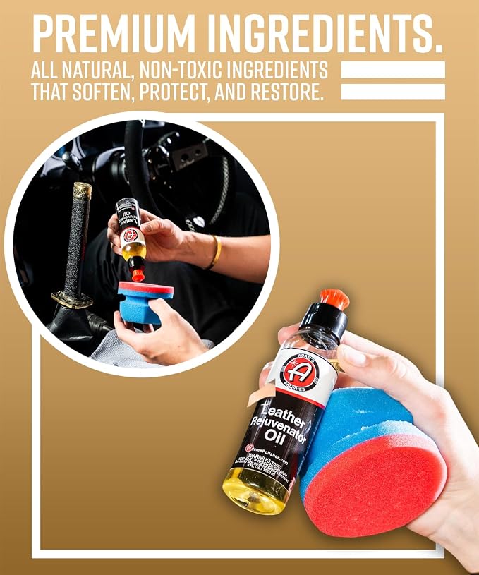 Adam's Polishes Leather Rejuvenator Oil (Basic Kit) - Cleans, Hydrates, Protects All Leather Types, Colors, & Ages - Non Sticky, Non Greasy, & Non Silicone