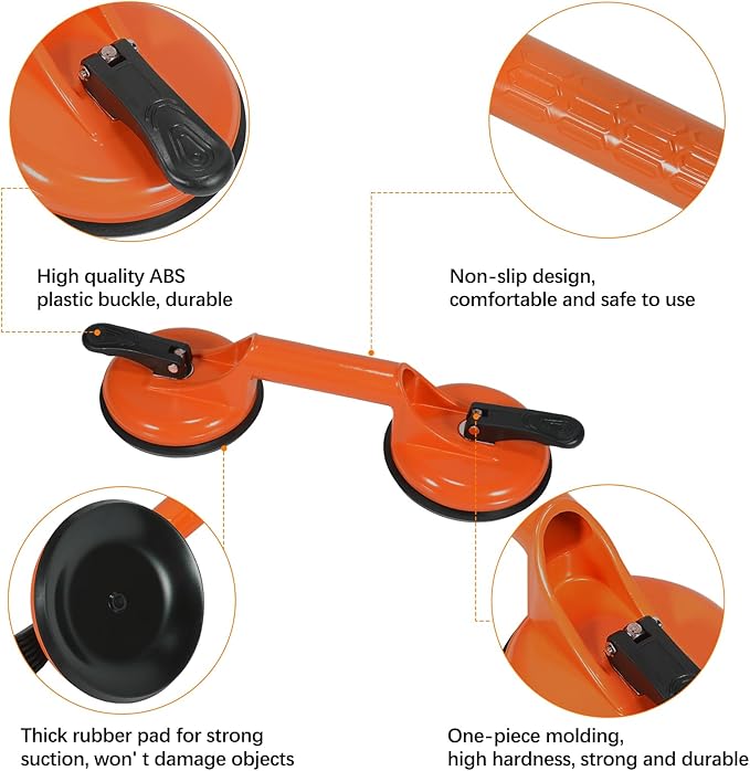 Floor Gap Fixer Tool for Laminate Floor Gap Repair Plank Grabber Includes Heavy Duty Aluminum Suction Cup and Fiberglass Handle Rubber Mallet (Can't Use on Scraped Surface Floor)