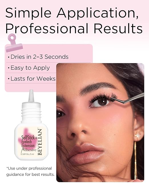 BEYELIAN Lash Cluster Glue Strong Hold Eyelash Extension Black Glue Long Lasting 3-4 Weeks Waterproof & Hypoallergenic Formaldehyde-Free for Open Eyes DIY Salon Use Only(5ML)
