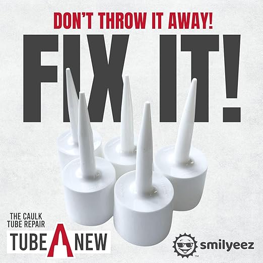 TubeANew XL Large Caulk Tube Saver - Repair and Reuse Dried or Clogged Tubes 5 Pieces for Large Caulk Tubes 28 oz. 900 ml.