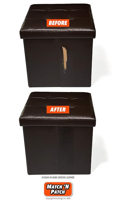 MATCH 'N PATCH Dark Brown Leather Repair Tape, 3" x 72" for Furniture | Realistic Faux Leather Patches for Couch, Sofa, Upholstery, Car Seat & Other Furniture, Vinyl Repair Kit, Self Adhesive Patch