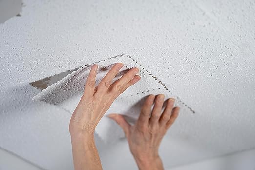 Hyde 09954 Popcorn Ceiling Patch Repair Kit, White, 2 9x6-inch Patches, 2 4-inch Round Patches, 2 Ounces of Joint Compound Drywall Mud, 2 Cotton Swabs