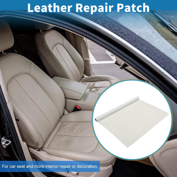 Self Adhesive Leather Repair Patch Strong Stickiness 19.6"x39" Leather Repair Tape PVC Faux Leather White 1 Pcs