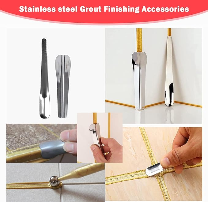 Grout Removal Tool Kit & Razor Scraper Set - 26PC Professional Tile Cleaning Tools with Diamond-Style Blades, Grout Rake, Angled Heads for Bathroom, Kitchen, Floor