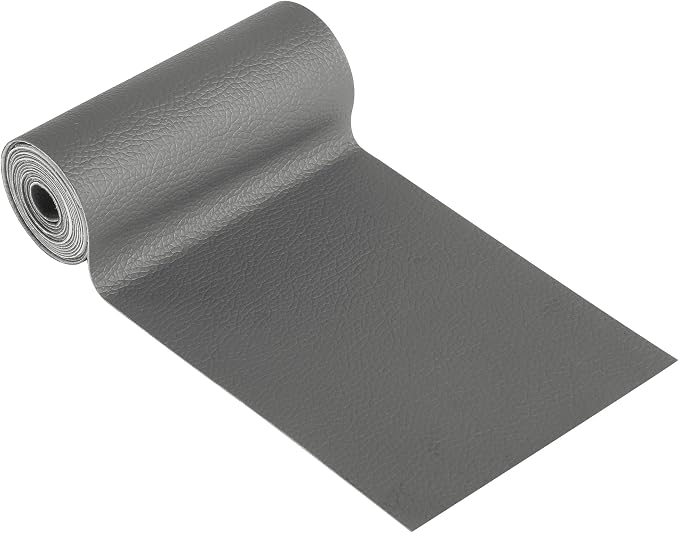 YAFLC Leather Repair Patch for Furniture, 4" x 63" Self Adhesive Leather Repair Kit Vinyl Repair Tape for Car Seat Sofa Jackets Couches Chair Medium Grey