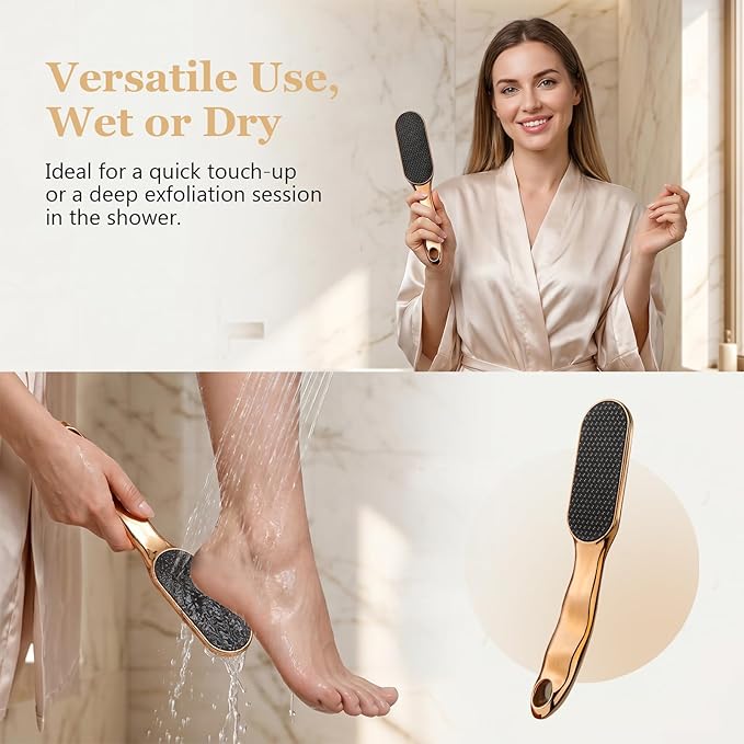Nano Glass Foot File, Glass Foot File Callus Remover for Hard Skin and Cracked Heels, Anti-Slip Heel File for Smooth Feet, Wet or Dry Foot Scrubber