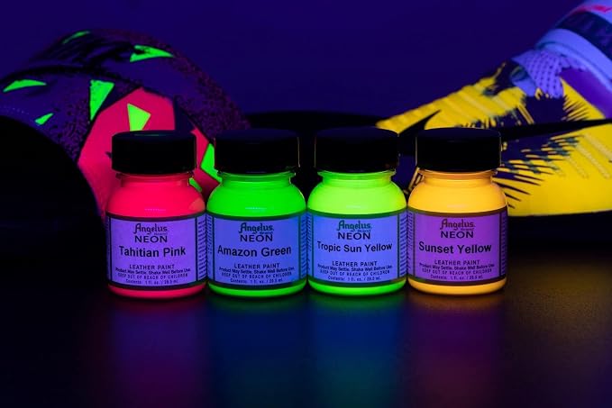 Angelus Neon Leather Paint, 1 oz., Jamaican Joy