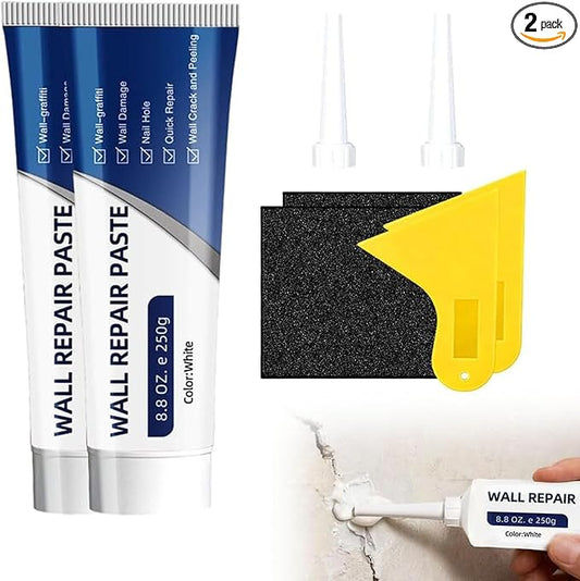 (2PCS) Efficient Drywall Repair Kit with Scraper, 2026 New Quick Drying Wall Mending Agent for Holes & Cracks Nail Holes, Multi-Functional Drywall Patch Paste Repair Kit for DIY Home Fix