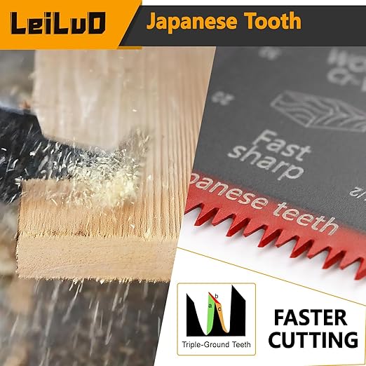 LEILUO 7 Pcs Extra Long Oscillating Tool Blades 70mm CRV Japanese Tooth & 55mm Titanium Multitool Blades for Wood with Nails Oscillating Saw Blade Compatible with DeWalt Makita Milwaukee and More