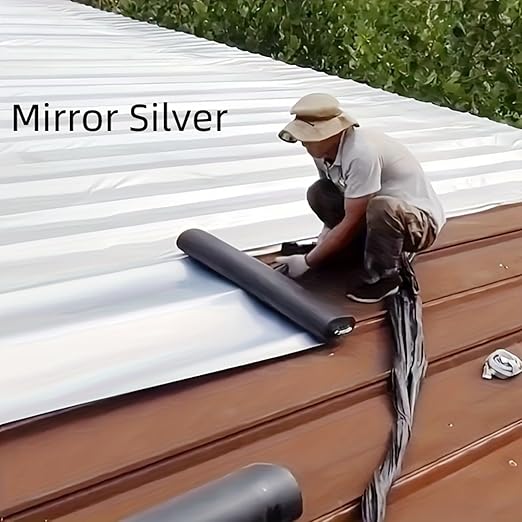 Waterproof Sealant Tape Self Adhesive Rubberized Asphalt Tape for RV Roof Metal Roof Corrugated Roof Leak Repair UV Resistant Heavy Duty Waterproofing Membrane (Silvery, 7.874in*196.85in)