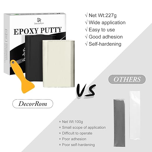 Epoxy Putty - 8oz / 227g Pool Putty, 2 in 1 Underwater or Above Fast Repair, Fix Leaks, Cracks, Filling, Sculpting - 2 Part Epoxy Sculpt Clay for Metal, Tile, Concrete, Plastic, Ceramics (Black)