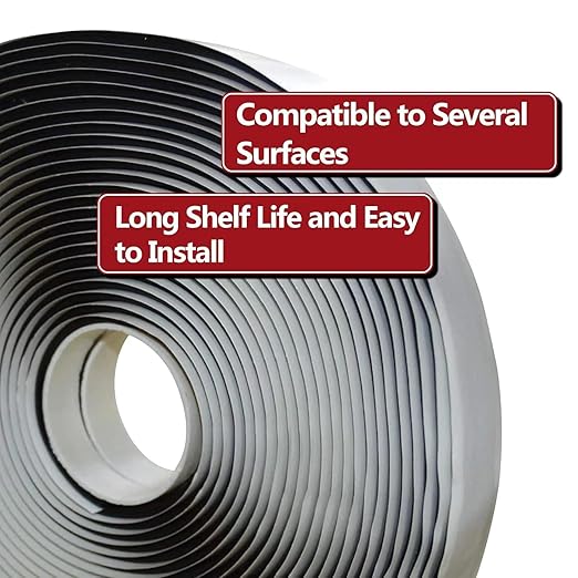 LLPT Butyl Tape White 1 Inch x 33Ft Tight Seal for Leak Proof EPDM RV Repair Window Glass Boat Sealing Roof Pipe Patching(WST233)