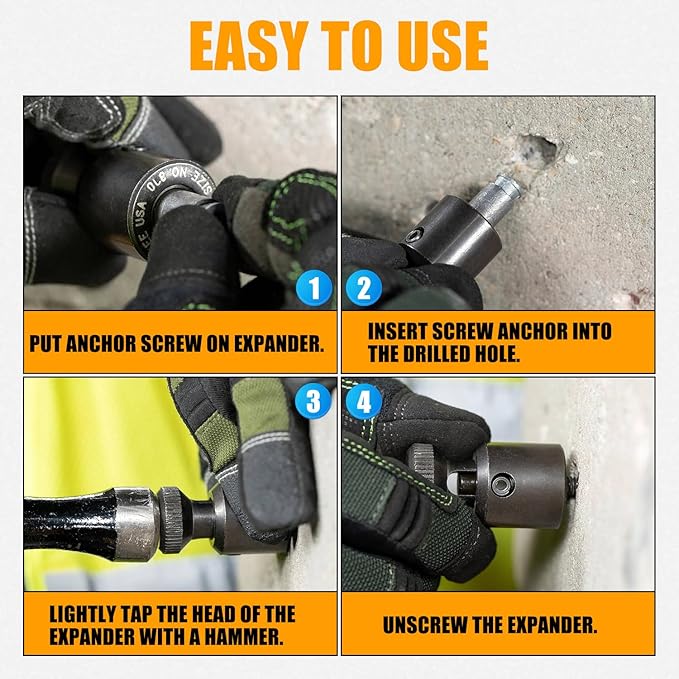 RANSOTO 870 Screw Anchor Expander Hollow Wall Set Tool Compatible with Greenlee 84305 Power Drill Part Caulking Anchor Size 3/8"-16