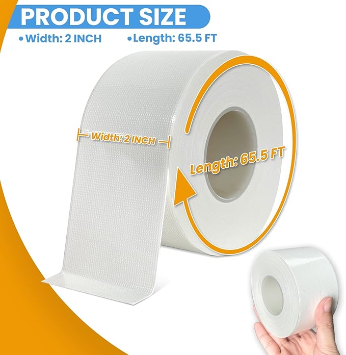 White Window Weather Sealing Tape,Window Draft Isolation Sealing Film Tape,Window AC Seal Air Conditioner Sealing Tape No Residue, Self Adhesive for Keep Out Cold Air Dust Rain, Waterproof
