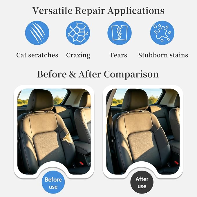 Fadoub Leather Repair Patch Tape Self-Adhesive, 8x11In Heavy Duty Vinyl Patch, Leather Repair Kit for Furniture, Sofa, Couch, Office Chair, Car Seat, Car Interior(Royal Blue-Fine Grain)