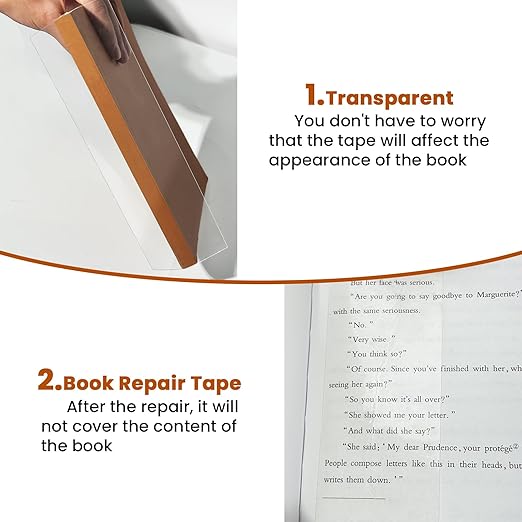 YINTTIAN 3Inch x 16.5Ft Archival Safe Book Repair Tape. Acrylic Acid Free Strong Adhesive Clear Tape for Textbook Spine, Photo Album, Library Repair Supplies, Removable Book Binding Tape