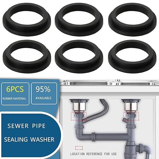 4PCS 45mm (1.77") Multi-Shape Silicone Sealing Gaskets - Convex/L/O-Shaped Washers for Kitchen Sink Drain & Inclined Sliding Joints, Leak-Proof & Durable