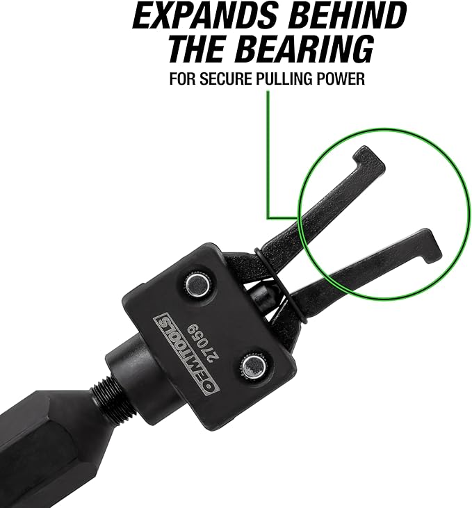 OEMTOOLS 27059 Pilot Bearing Puller Attachment For Slide Hammer, 2-Jaw Puller Pilot Bearing Removal Tool, Fits 5/8 x 18, 3/4 x 16 Thread Rods, Slide Hammer Extension Compatible With OEMTOOLS 27033