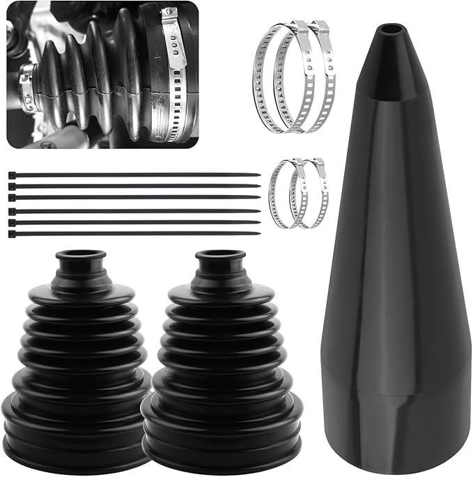 CV Axle Boot Repairs Kit with Boot Expander Tool,4 Clamps,6 Zip Ties,CV Boots Repair Kit for Drive Shaft & Chassis Protection,Silicone Axle Boots Repair Kits Car Accessories