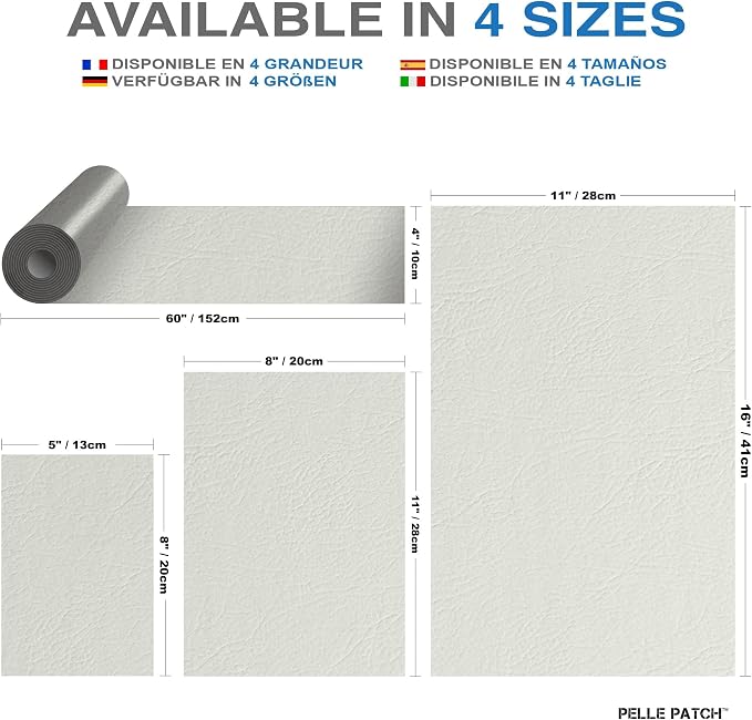 Leather Rip Repair Kit - 25 Colors Available - Original 8x11 - White