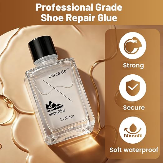 Shoe Glue Heavy Duty，Shoe Sole Repair Adhesive，Clear, Waterproof, high Strength, Strong Shoe Glue for Sneakers, Leather Shoes, Hiking Shoes, Boots, Sandals, 1oz.
