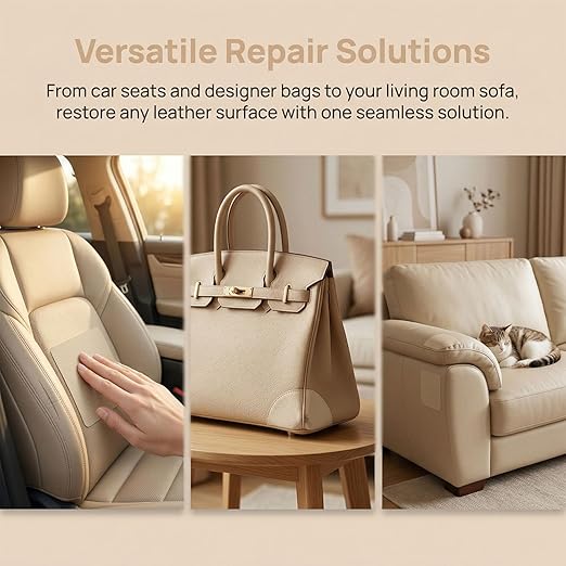 Leather Repair Patch, Leather Repair Tape, Repair Patch Self Adhesive Waterproof, Vinyl Repair Tape, for Couches, Car Seats, Chairs, Furniture (Beige, 24 x 54 Inch)