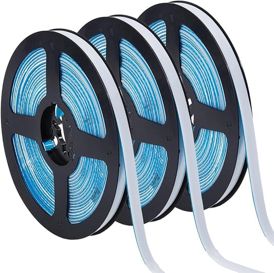 GORGECRAFT 3Pcs 6m Waterproof Caulking Strip 8mm Self Adhesive White Shower Tub Toilet Caulk Gap Tape Moulding Trim Strip Sealing Edging Tape for Kitchen Bathroom Wall Corners Sink Bathtub