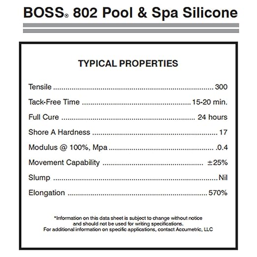 2-Pack Boss 802 Clear Pro Grade Silicone Sealant for Pool, spa, Household - 2 x 280ML. Tubes
