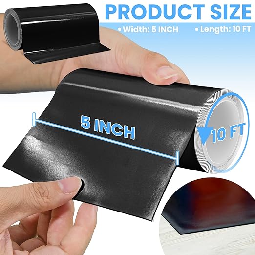 Tikfoam Waterproof Repair Tape for Fabric, Plastic, Awning, RV Underbelly, Tarp, Tent, Sail and Boat Cover Outdoor Repair Patch, Heavy Duty,5 Inch x 10FT Black