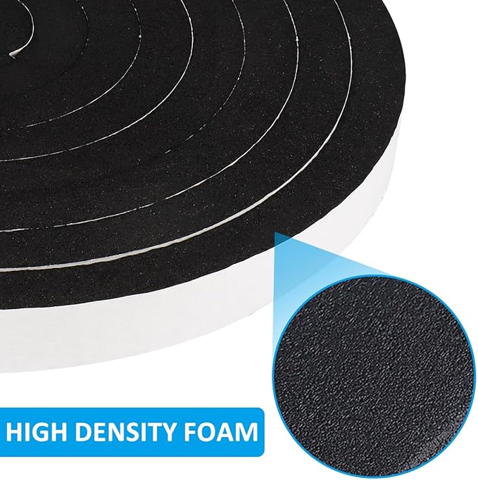 DGSL Foam Insulation Tape, 1/2In x 1/8In x 49.5Ft Weather Stripping Door Seal Strip for Doors and Windows,Sliding Door,Sound Proof Soundproofing Door Seal,Weatherstrip,Air Conditioning Seal Strip