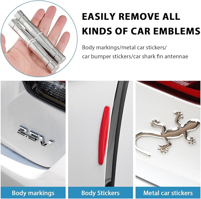 Emblem Removal Tool, Aluminum Alloy Car Surface Logo Plate Line Remover with PE Cables, Vinyl Wraps Emblem Line Removal Tool for Vehicle Wrapping Film Installation