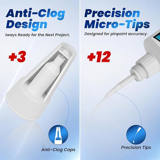 Super Fast Thin CA Glue, 120 Gram Super Glue Pro Kit with Anti-Clog Caps & Precision Microtips, Instant Cyanoacrylate Adhesive for Plastic Metal Ceramic Glass Wood 3D Print PLA Rubber