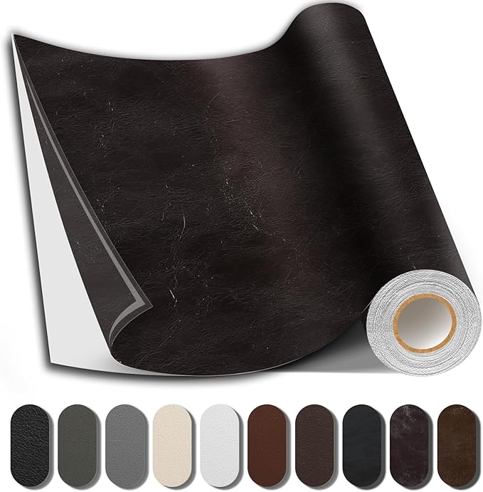 Leather Repair Patch, Strong Sticky Repair Patch Self Adhesive Waterproof, DIY Large Vinyl Patches for Couches, Furniture, Sofa, Car, Chair (Coffee, 3.5X79 inch)