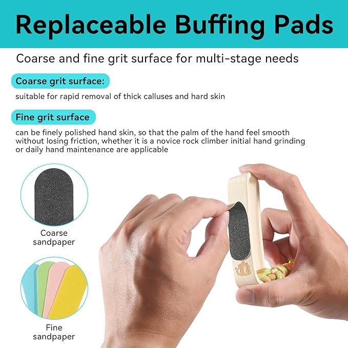 Double Sided Hand&Finger File-Flappers, Rips, Cracks-Strong Smooth Hands - Great for Gym, Rock Climbers