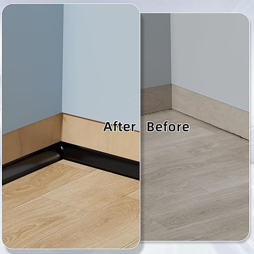 Flexible Quarter Round Molding Trim Peel and Stick 118Inch Black,Small Self Adhesive Silicone Shoe Moulding,Bendable Mini Waterproof Caulk Strip for Baseboard,Wall,Bathtub,Floor,Bathroom,Crown