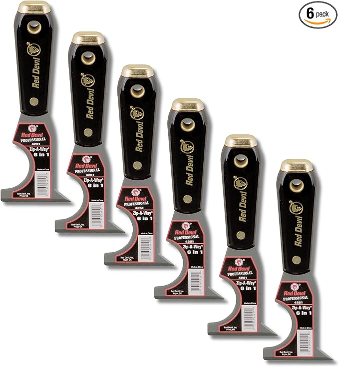 Red Devil 4251 6-in-1 Painter's Tool, 2.5", Black, (Pack of 6)