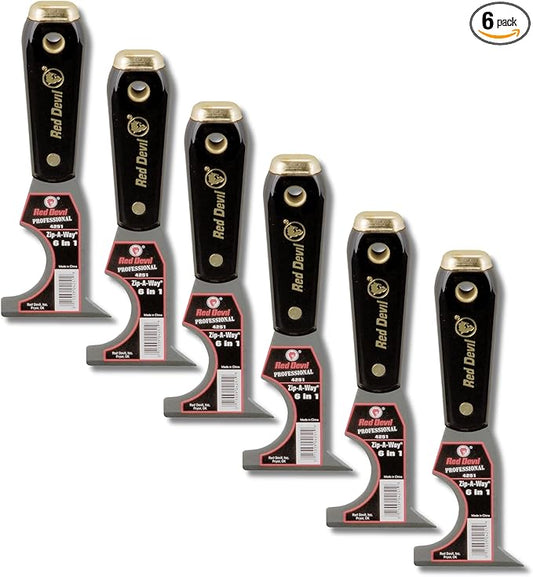 Red Devil 4251 6-in-1 Painter's Tool, 2.5", Black, (Pack of 6)