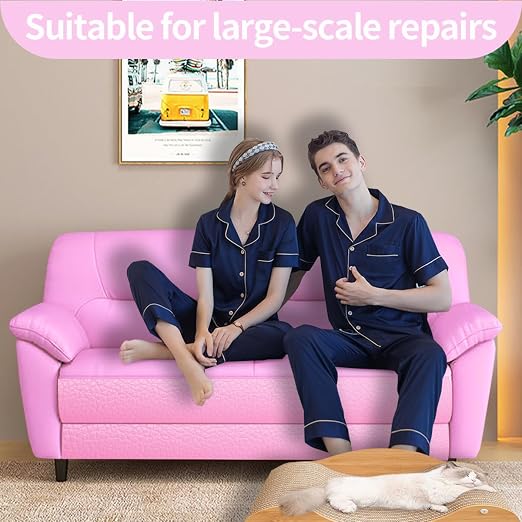 Aglzyoply Large Leather repair patch, Self-adhesive Fabric sofa tape, Redecorating, Subsidy for car seat, furniture, vinyl chair, cabinet, wall. (17.7x78.8 inch, pink)