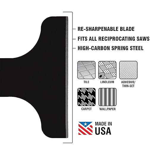 Spyder 4-inch Scraper Blade Attachment for Reciprocating Saws, Removes Tile, Linoleum, Adhesives, and More