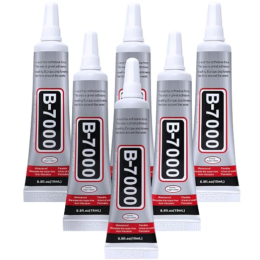 FITTDYHE 6PCS Jewelry Glue - 15ML/0.5fl oz Clear DIY Craft Glue for Rhinestones, Waterproof Strong Bond Adhesive for Phone Repair, Nail Art, Shoes, Fabric, Metal, Glass