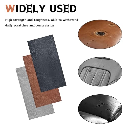 Grey Self-Adhesive Leather Repair Patch Tape Kit, 8 x 4 Inch Waterproof & Scratch-Resistant Leather Patches for Car Seat, Furniture, Couch, Sofa, Office Chair, Vinyl Repair Tape Kit