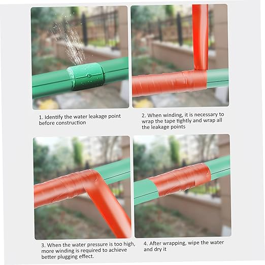 UKCOCO Silicone Seal Tape for Water Pipe Leak Repair Flexible Self Adhesive PVC Patch Seal for PVC Ppr Metal and Pipes Red for Emergency and Routine Maintenance