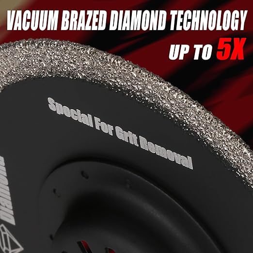 Diamond Oscillating Saw Blades 4PCS, 3-1/2'' Universal Multitool Blades for Grit Grout Removal, Quick Release Multi Tool Kit for Tile, Air Brick, Cement, Concrete, Masonry