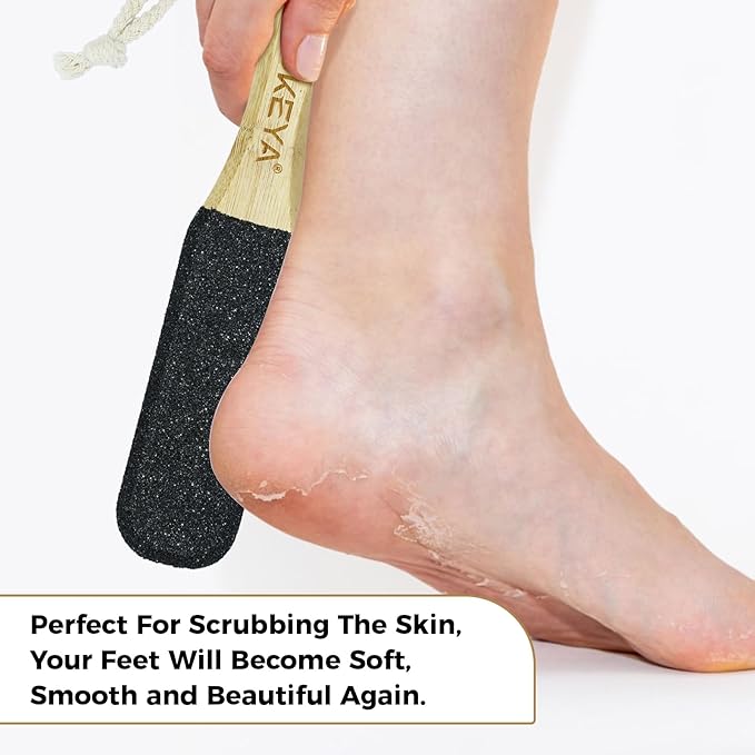 Foot File Scrubber for Dead Skin Remover, Callus Remover for Cracked Heel, Professional Feet Grater Rasp Scraper Corns Callous Removers Tool with Wooden Handle to Hard Skin Corns for Dry & Wet Fee