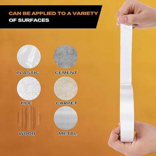 White Duct Tape 1 Inch x 33 Yards, Heavy Duty Waterproof Repair Tape, Straight Hand-Tear Cloth Tape for DIY Craft, Camping Gear, Home Maintenance & Packing