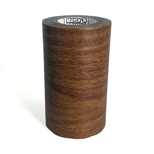 MATCH 'N PATCH Project+ Wood Grain Repair Tape - Antique Oak, 4.5 in x 30 ft (1-Pack) – Wood Grain Colored Duct Tape for Mirror Frame, Trim, Borders, Floor and Other Furniture, Scratch Repair Kit