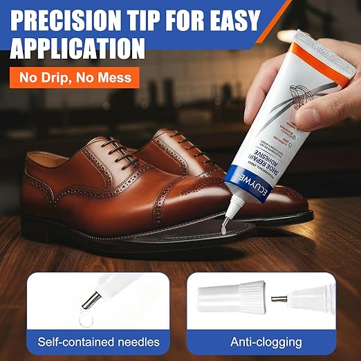 StrongBond Shoe Glue, 100ML Professional Grade Super Glue for Shoes Boots Leather Repairs Permanent, Flexible Waterproof Clear Drying Formula Fast Setting Adhesive for Insoles, Soles, Heels & More
