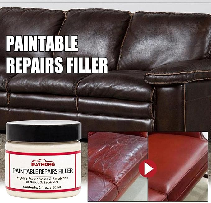 Alkyne Leather Filler,Leather Filling Paste,New Car Leather Filler Repair Cream,Leather Color Restorer Conditioner for Filling or Repairing Holes Scratches (4pcs)