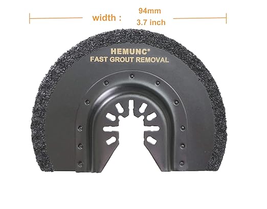 3pcs Oscillating Tool Blades for Grout Removal Tile Mortar Concrete Masonry 1/8, Fit for Dewalt Milwukee Rockwell Bosch Dremel Ryobi Ridgid Multitool
